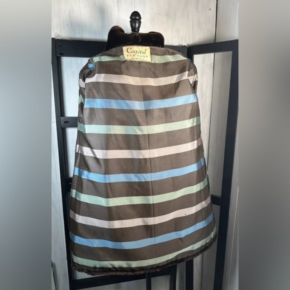 Capitol Fur Shop D.C. Paris Brown Mouton LAMB Shearling Coat, size Large, MINT - Picture 7 of 10